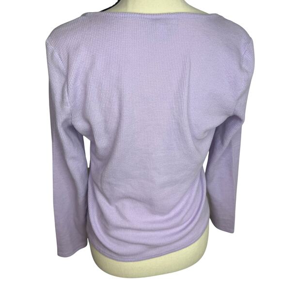 Juicy Couture Lavender Waffle Knit Logo Top Girl's  Medium Crown Graphic - Picture 4 of 5